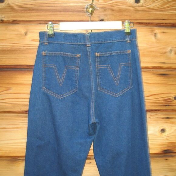 Vintage 70's High Rise Flare Fringe Jeans - Picture 9 of 11